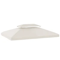 Outsunny Ersatzbespannung 4x3 m mit Doppel-Dach Ablauflöchern und UV-Schutz Nur Bespannung NICHT inkl. Gestell Creme(m-7)