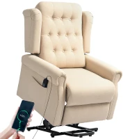 HOMCOM 45° Lifting Riser and Recliner Armchair  - Beige(m-13)