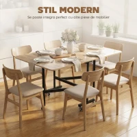 HOMCOM Masă Pliabilă pentru 4-6 Persoane cu 2 Extensii și Roți cu Frână, 120x80x73 cm, Stejar(m-4)