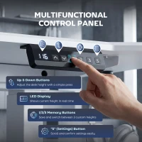 HOMCOM Electric Standing Desk Frame, Height Adjustable Sit Stand Desk Frame with Dual Motors, Memory Smart Panel and Collision Protection, Easy Assembly, White(m-6)