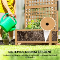 Outsunny Jardinieră de Grădină cu Spalier pentru Plante Cățărătoare din Lemn, 90x45x183 cm, Galben(m-6)