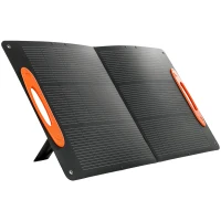 HOMCOM Încărcător Solar 100W, Panou Solar Pliabil cu Conector USB-A și USB-C pentru Încărcare Rapidă, Impermeabil IP67, Negru(m-1)