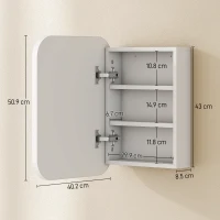 HOMCOM Bathroom Medicine Cabinet with Mirror, Bathroom Wall Cabinet with Adjustable Shelves, Soft Close Hinges, White(m-3)