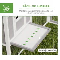 PawHut Gallinero de Madera Grande Exterior en L para Esquina con 2 Nidos Corral Bandejas Extraíbles 251x192x103 cm Gris(m-7)