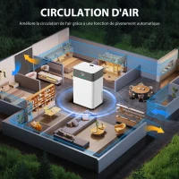 HOMCOM Luftentfeuchter 20 l/Tag, leiser Entfeuchter, 4,5 l Wassertank, 30,5x23,5x49,5cm, weiß(m-5)