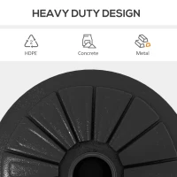 Outsunny Umbrella Base, Heavy Duty Concrete Base Holder with Steel Pole, Round Parasol Stand for Patio, Outdoor, Garden, Black(m-5)