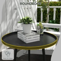 Outsunny Stolik pomocniczy, kawowy, ogrodowy, tarasowy, do ogrodu, ze stali, czarny(m-6)