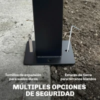 Outsunny Carpa para Jardín con Techo Doble Cenador con Paredes de Malla UPF50+ para Exterior Terraza 360x300x275 cm Gris(m-7)