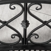 Outsunny 102L x 48W x 49H Classic Metal Garden Bridge with Safety Railings Arc Footbridge Decorative Pond Bridge for Backyard Creek Stream, Black(m-9)