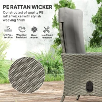Outsunny 105°-150° Reclining Rattan Chair - Grey(m-5)