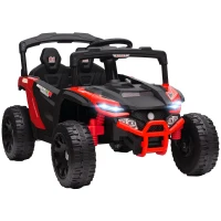 AIYAPLAY Carro Elétrico para Crianças 12V com 2 Motores Suspensão Traseira Faróis e Música 88x57,5x55,5 cm Vermelho(m-1)
