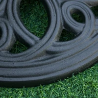 Outsunny 11.5 kg Cast Metal Round Patio Umbrella Base Stand, Umbrella Holder for Outdoor, Patio, Garden, Black(m-6)