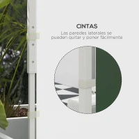 Outsunny 2 Paredes Laterales para Carpa 295x195 cm con Ventana Enrollable y Puerta con Cremallera para Carpa 3x3 m o 3x6 m Blanco(m-7)