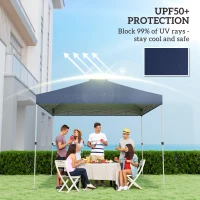 Outsunny Zapasowy Dach Pawilonu, UV50+, Wodoodporny, z 8 Otworami Odpływowymi, 3 x 3 m, Niebieski(m-4)