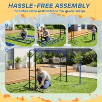 AIYAPLAY Wieża wspinaczkowa na zewnątrz z drążkiem do podciągania i wspinania dla dzieci 3-8 lat, do 150 kg, 250x190x180 cm, czarna(m-8)