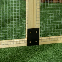 PawHut Gallinero para Exterior 140x88,5x106 cm con 3 Perchas Marco de Madera y 2 Puertas con Cierre Madera Natural(m-9)