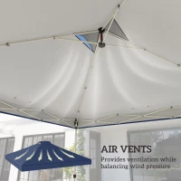 Outsunny Zapasowy Dach Pawilonu, UV50+, Wodoodporny, z 8 Otworami Odpływowymi, 3 x 3 m, Niebieski(m-5)