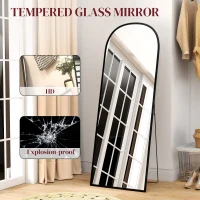 HOMCOM 165cm Aluminium Frame Standing Mirror - Black(m-5)