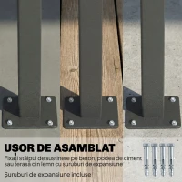 Outsunny Paravan Lateral Retractabil Impermeabil și UV50+, din Aluminiu, Oțel și Poliester, 420x185 cm, Gri Închis(m-6)