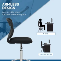 Vinsetto Fotel biurowy, fotel roboczy, krzesło biurowe, regulowane, tapicerowane, Czarny(m-7)