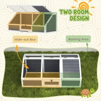 Drewniany domek dla żółwi, z 2 głównymi budynkami, Szary(m-6)