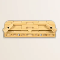 SPORTNOW Poutre d'escalade grande planche à suspendre entrainement avec 19 encoches avec vis de montage 57 x 18 cm naturel(m-10)