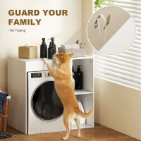 HOMCOM Szafka nad pralkę, organizer łazienkowy z otwartymi półkami do pralni, biały(m-6)