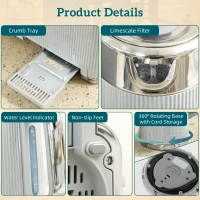 HOMCOM Electric Stainless Steel Kettle and Toaster Set, 3000W 1.7L UK Strix Thermostat Fast Boil Kettle w/ Limescale Filter, Cool Touch Body, 4 Slice Toaster with 7 Browning Levels, Taupe(m-9)