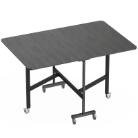 HOMCOM Składany Stół Jadalniany dla 4-6 Osób z 6 Kółkami Mobilny Stół do Małych Przestrzeni 120x80x73 cm Czarny