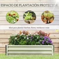 Outsunny Jardinera Elevada Rectangular de Acero Galvanizado para Cultivar Plantas Flores Hierba 120x60x30,5 cm Plata(m-6)