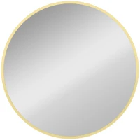 HOMCOM 61cm Decorative Wall Mirror for Bedroom Living Room, Modern Round Bathroom Mirror for Home Decor, Gold Tone(m-1)