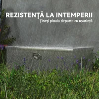 HOMCOM Cutie de Scule din Aluminiu cu Lacăt și 2 Chei, Mânere Laterale, Cutie de Depozitare 43L Rezistentă, Ideală pentru Camioane, Autorulote, Remorci, 76.2x33x24.4cm, Argintiu(m-8)