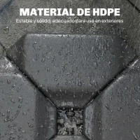 Outsunny Base para Sombrilla de 4 Piezas, para Cantilever Soporte para Parasol de HDPE Rellenable con Agua 77 kg o Arena 100 kg(m-6)
