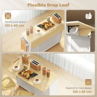 HOMCOM Mobilna Wyspa Kuchenna, Rozsuwana Powierzchnia, Drzwi Szafki, Szuflady, Uchwyt na Ręcznik, Wózek Kuchenny z MDF, Biały(m-5)