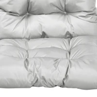 Outsunny Garden Back Chair Cushion, Comfortable Patio Seat Cushion Pad with Backrest for Outdoor & Indoor Use, Light Grey(m-9)