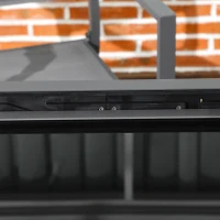 Outsunny Extending Garden Table, Outdoor Dining Table with Aluminium Frame and Tempered Glass Tabletop, 80/160 x 80 x 75 cm, Black(m-13)