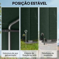 Outsunny Abrigo para Ferramentas Bicicletas e Motos 120x179x165 cm Garagem Portátil com 2 Habitações Verde Escuro(m-5)