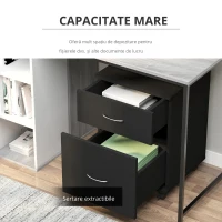 HOMCOM Comoda pe Rotite pentru Birouin Lemn, 41x39x58cm, Negru(m-5)