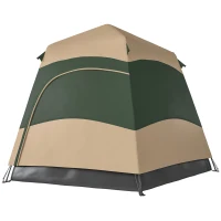 Outsunny Double Layer Instant Pop Up Tent with Rainfly, Portable Camping Shelter with Sewn-in Groundsheet and Carry Bag, Khaki(m-11)