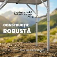 Outsunny Masă de Camping Pliabilă 60 cm, Picnic cu Plasă, Negru(m-7)