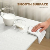 HOMCOM Mobilny Stół Składany z 6 Kółkami i Hamulcami, Składany Stół Kuchenny do Małych Przestrzeni, Biały(m-7)