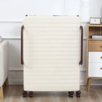 HOMCOM Folding Bed with Mattress, Single Guest Bed, Portable Fold Bed with Adjustable Backrest, White(m-9)