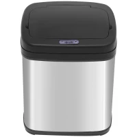 HOMCOM Kosz na śmieci z czujnikiem 20L Stal nierdzewna Automatyczny kosz na śmieci z wyjmowanym wkładem, 33 x 25 x 42,5 cm Srebrny + Czarny(m-10)