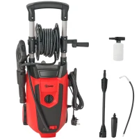 Outsunny 150-Bar Pressure Washer, with Accessories - Red/Black(m-10)