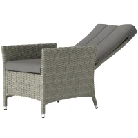 Outsunny 105°-150° Reclining Rattan Chair - Grey(m-11)