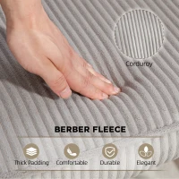 HOMCOM Fotel bujany, fotel relaksacyjny z imitacji sztruksu, z podłokietnikami, tapicerowany z wysokim oparciem, drewniane płozy, nowoczesny fotel do salonu i sypialni, do 120 kg, jasnoszary(m-5)