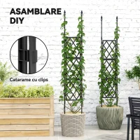 Outsunny Suport pliabil pentru plante cățărătoare, traliză, 85x197 cm, negru(m-5)