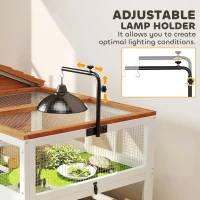 Dom dla żółwi PawHut, dwupoziomowy, z uchwytem na lampę, klatka dla małych zwierząt, pomarańczowy(m-5)