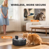 PawHut 7L Pet Water Fountain, Automatic Cat and Dog Water Dispenser with LED Indicator, Quiet Pump, 3-Stage Filtration, for Cats, Dogs, Multiple Pets, Black(m-4)