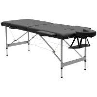 HOMCOM Stół do masażu składany, z otworem na twarz, podłokietnikami, podpórkami na dłonie, mobilny, 185 cm x 70 cm x 82 cm(m-11)